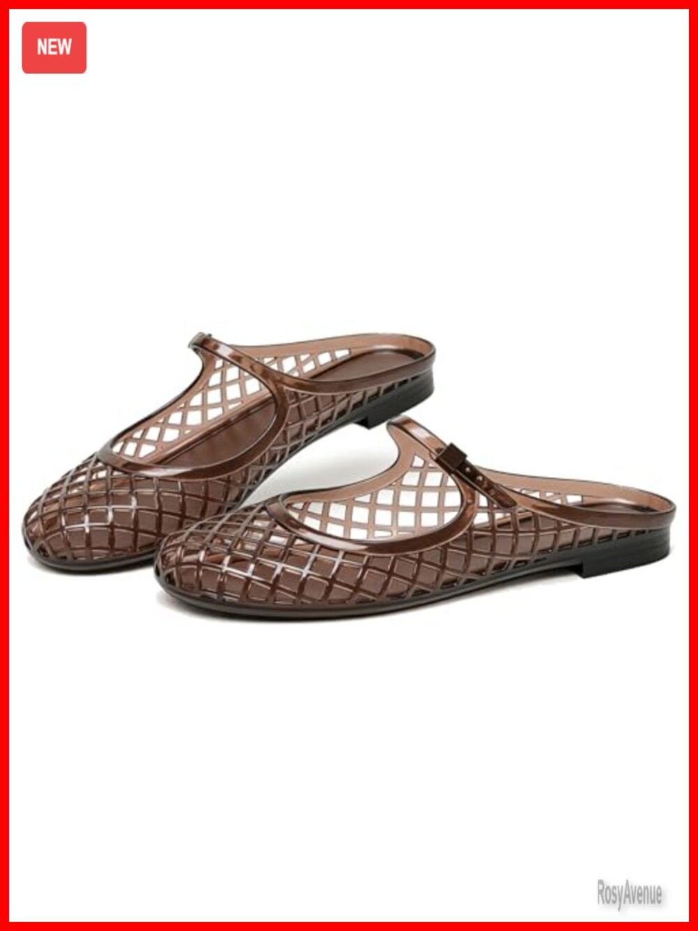 Jelly Mary Janes Women Mesh Flats Clear Slides Mules